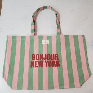 Sezane Canvas Tote Bonjour New York